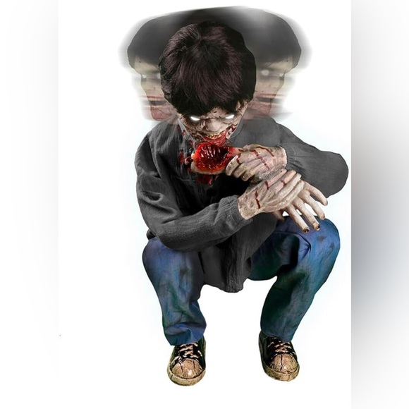 Tekky Crouching Limb Eater Zombie Boy Animatronic Halloween Prop - Picture 2 of 6